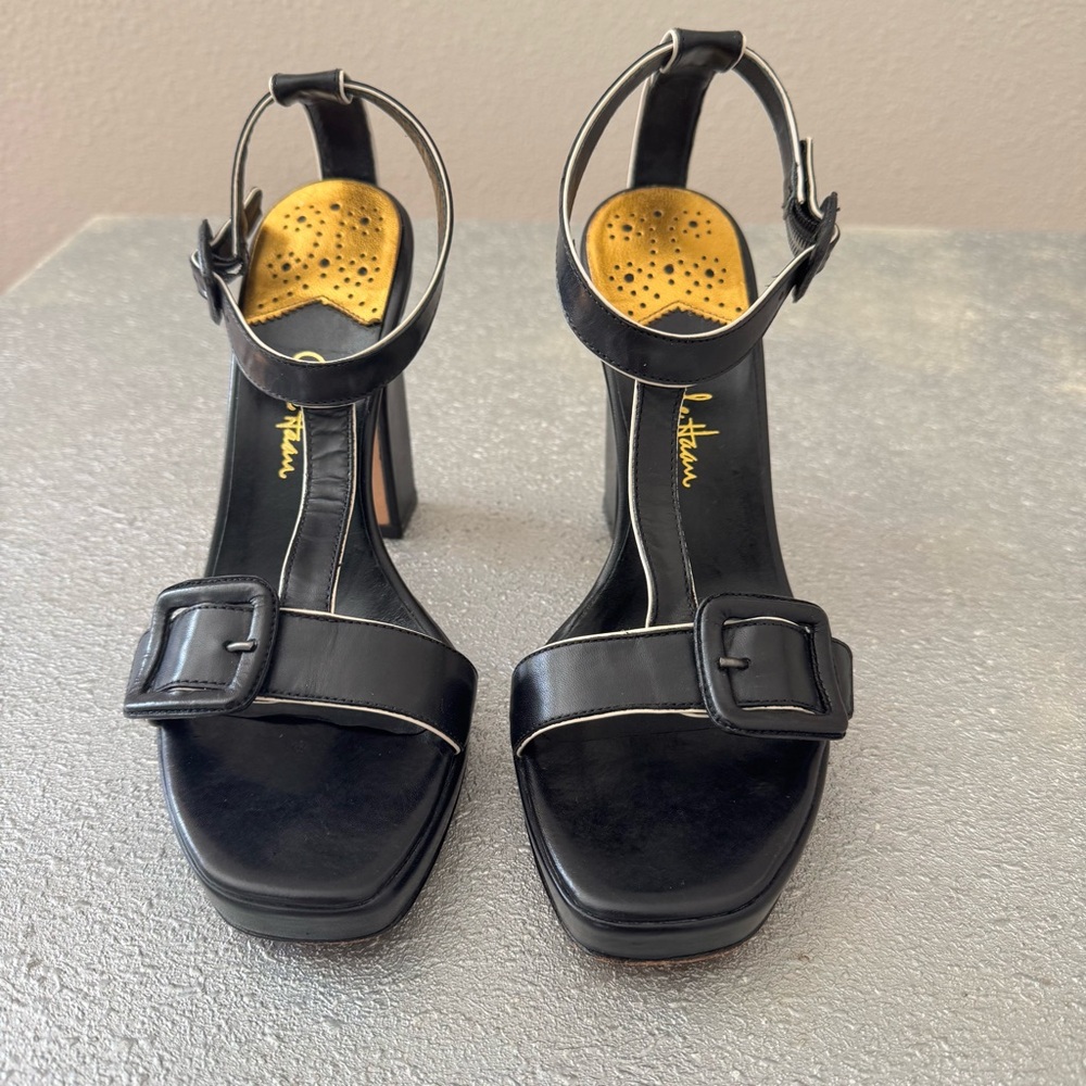 Cole Haan x Nike Air strappy platform leather sandals in Black Size 7.5